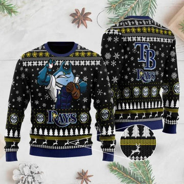 Tampa Bay Rays Mascot Ugly Christmas Sweater, MLB Christmas Sweater Moonbestprint