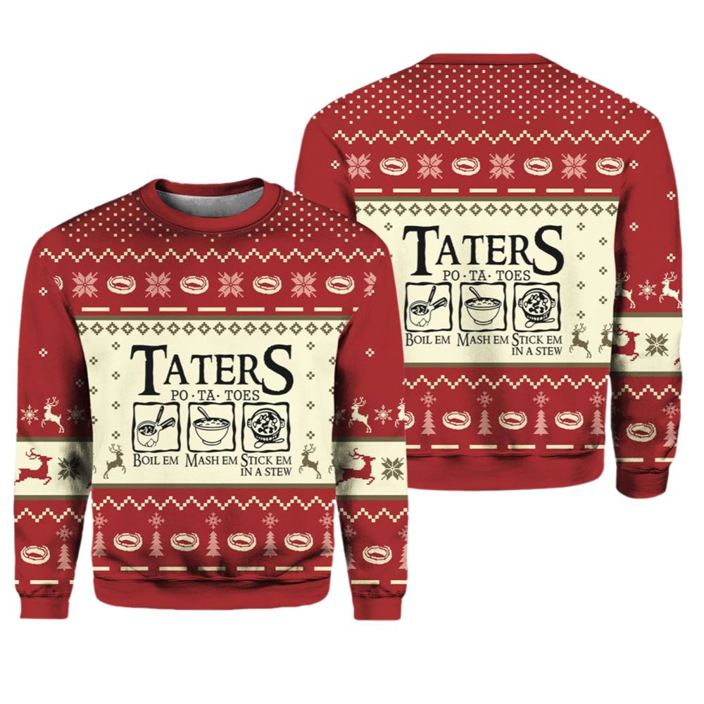 Taters PoTaToes Ugly Christmas Sweater - Moonbestprint