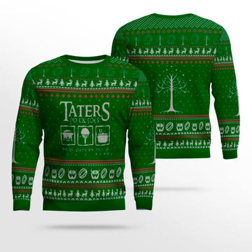 Taters Potatoes Ugly Sweater- Taters Potatoes Sweater- Christmas Sweater- Lord Of The Rings Green – Moonbestprint