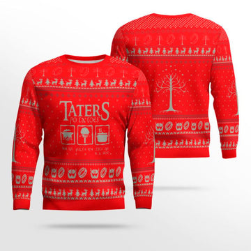 Taters Potatoes Ugly Sweater- Taters Potatoes Sweater- Christmas Sweater- Lord Of The Rings Red – Moonbestprint