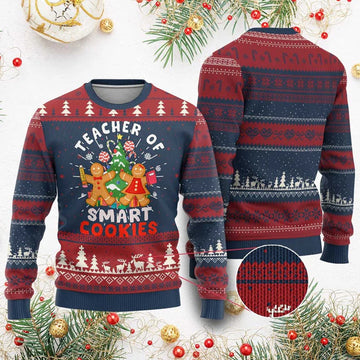 Teacher of Smart Cookies Ugly Christmas Sweater - Moonbestprint