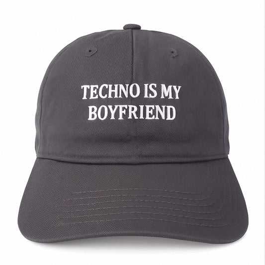 Techno Is My Boyfriend Baseball Cap -Moonbestprint