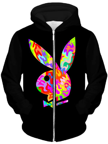 Black Unisex Zip-Up Hoodie -Moonbestprint