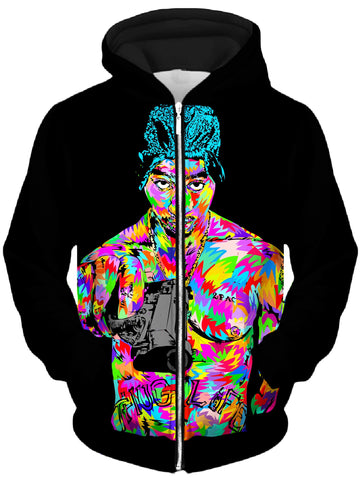 Tupacalypse Drome Unisex Zip-Up Hoodie -Moonbestprint