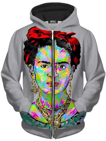 Frida Unisex Zip-Up Hoodie -Moonbestprint