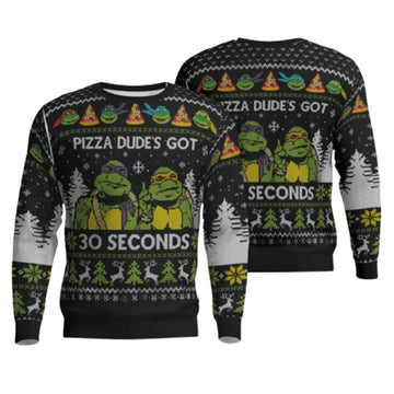 Teenage Mutant Ninja Turtles Pizza Dude Is Got 30 Seconds Ugly Christmas Sweater – Moonbestprint