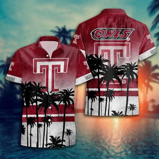 Temple Owls Style Hot Trending Summer Aloha Hawaiian Shirt, NCAA Hawaiian Shirt Moonbestprint