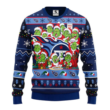 Tennessee Titans 12 Grinch Xmas Day Ugly Christmas Sweater Moonbestprint