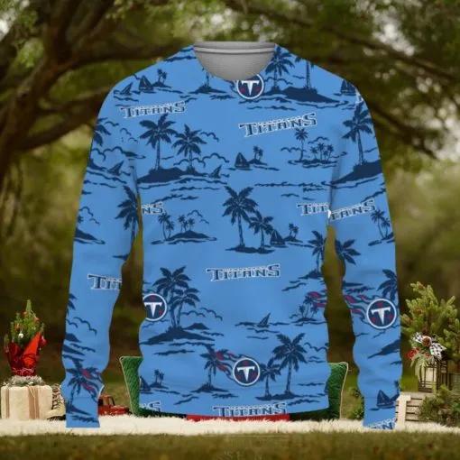 Tennessee Titans Aloha Hawaii Beach Ugly Christmas Sweater, NFL Chritsmas Sweater Moonbestprint
