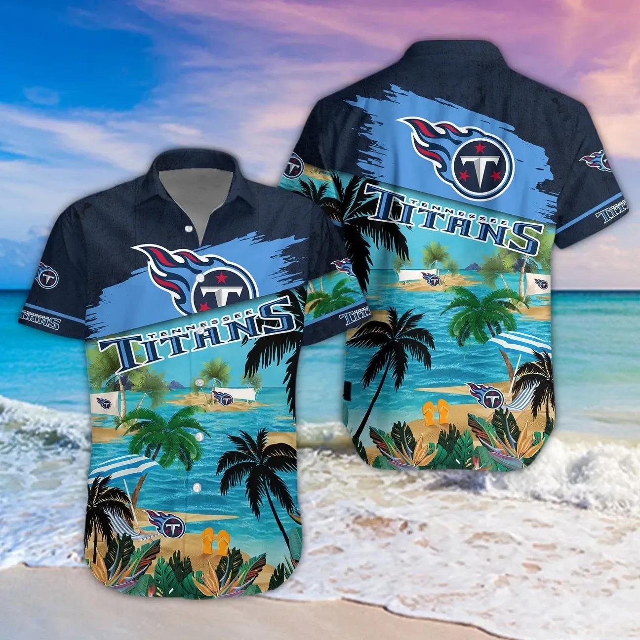 Tennessee Titans Aloha Shirt, NFL Hawaiian Shirt Moonbestprint
