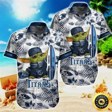 Tennessee Titans Baby Yoda Hawaiian Shirt, NFL Hawaiian Shirt Moonbestprint