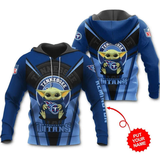 Tennessee Titans Baby Yoda Personalized 3D Hoodie, NFL Hoodie Moonbestprint