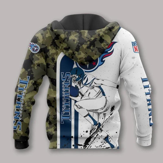 Tennessee Titans Camo All Over Print Hoodie, NFL Hoodie Moonbestprint