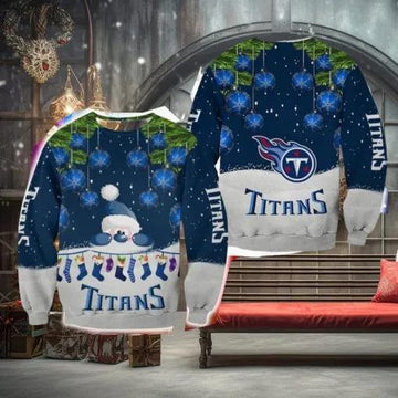 Tennessee Titans Christmas Santa Ugly Christmas Sweater, NFL Chritsmas Sweater Moonbestprint