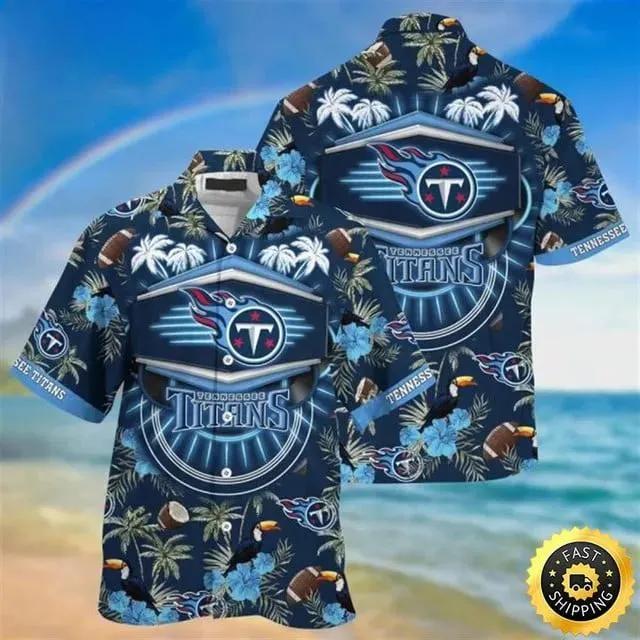 Tennessee Titans Coconut Navy Blue Hawaiian Shirt, NFL Hawaiian Shirt Moonbestprint