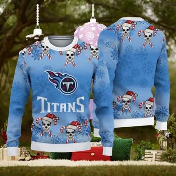 Tennessee Titans Fans Skull Red Ugly Christmas Sweater, NFL Chritsmas Sweater Moonbestprint