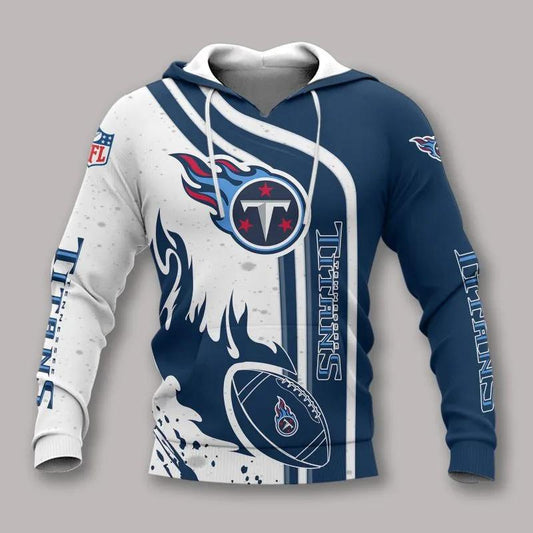 Tennessee Titans Fire Ball All Over Print Hoodie, NFL Hoodie Moonbestprint