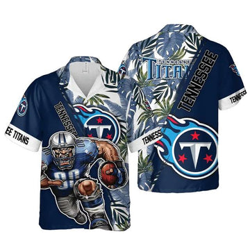 Tennessee Titans Floral Summer Hawaiian Shirt Aloha Shirt for Summer, NFL Hawaiian Shirt Moonbestprint