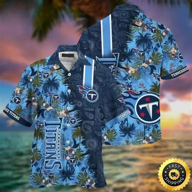 Tennessee Titans Flowers Navy Blue Hawaiian Shirt 2, NFL Hawaiian Shirt Moonbestprint