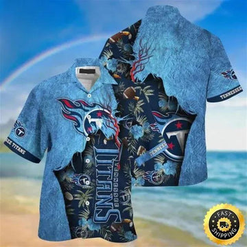 Tennessee Titans Flowers Navy Blue Hawaiian Shirt 3, NFL Hawaiian Shirt Moonbestprint
