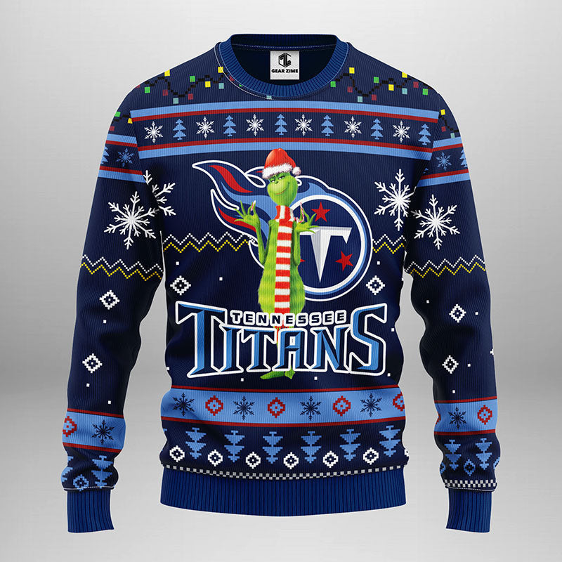 Tennessee Titans Funny Grinch Ugly Christmas Sweater Moonbestprint