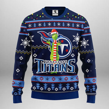 Tennessee Titans Funny Grinch Ugly Christmas Sweater Moonbestprint