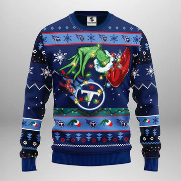 Tennessee Titans Grinch Ugly Christmas Sweater Moonbestprint