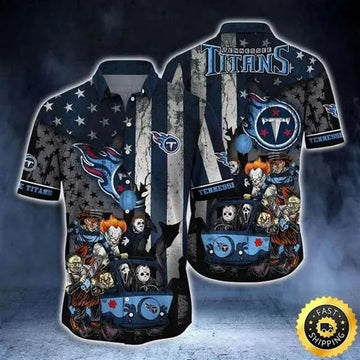 Tennessee Titans Halloween Hawaiian Shirt, NFL Hawaiian Shirt Moonbestprint
