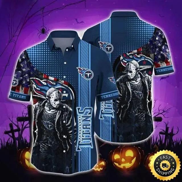 Tennessee Titans Jason Voorhees Hawaiian Shirt, NFL Hawaiian Shirt Moonbestprint