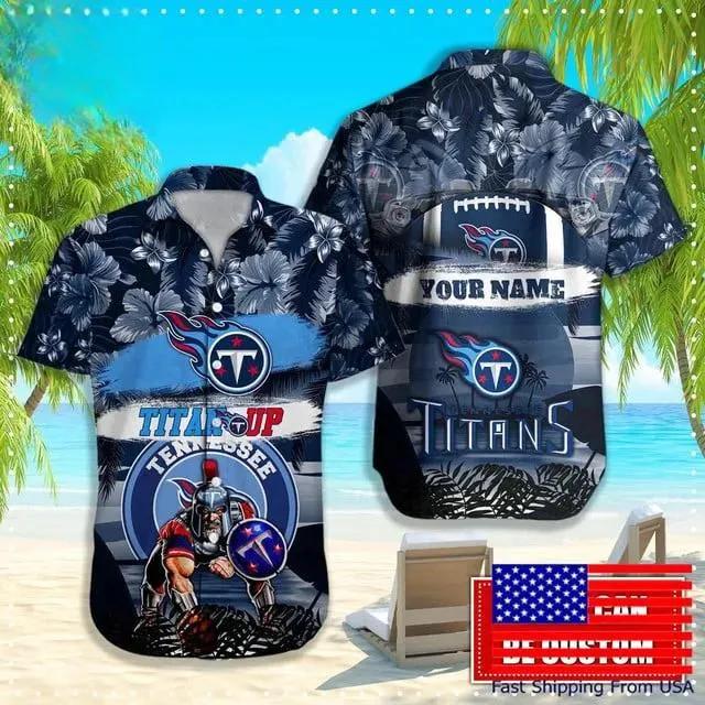 Tennessee Titans Mascot Football Aloha Shirt, NFL Hawaiian Shirt Moonbestprint
