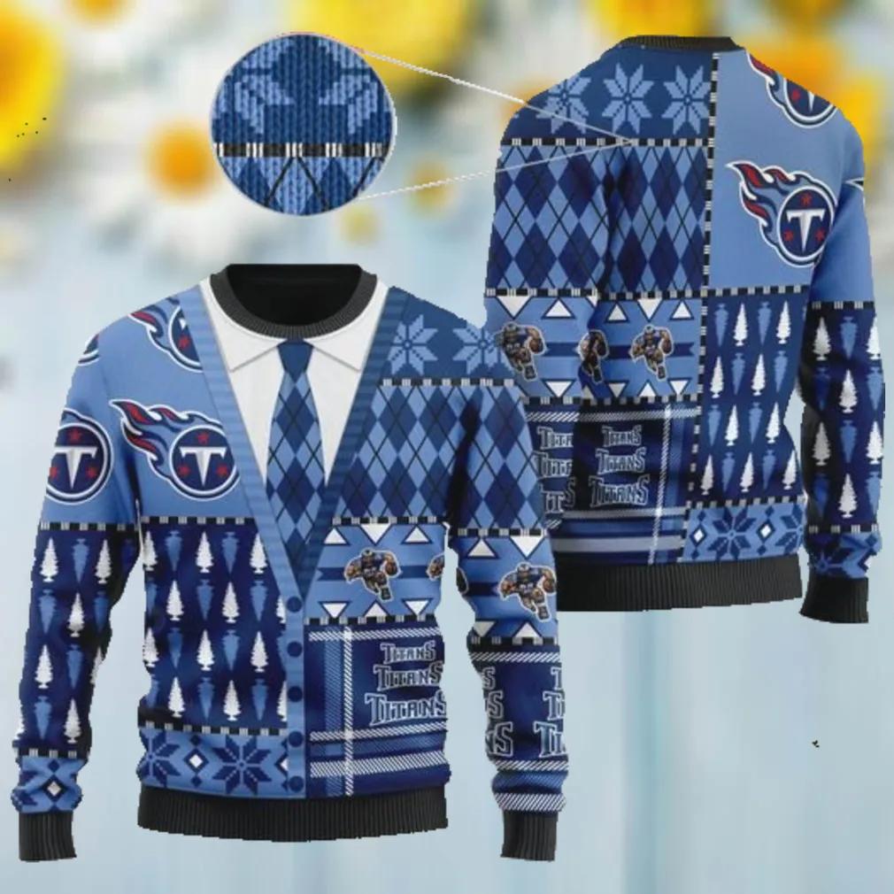 Tennessee Titans NFL American Football Team Cardigan Style Ugly Christmas Sweater, NFL Chritsmas Sweater Moonbestprint