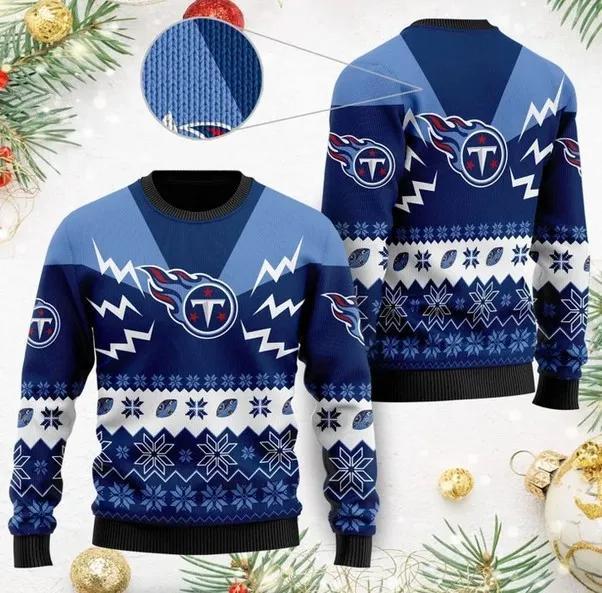 Tennessee Titans NFL Ugly Christmas Sweater, NFL Christmas Sweater Moonbestprint