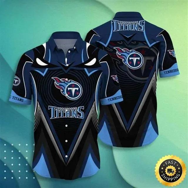 Tennessee Titans Navy Blue Hawaiian Shirt, NFL Hawaiian Shirt Moonbestprint