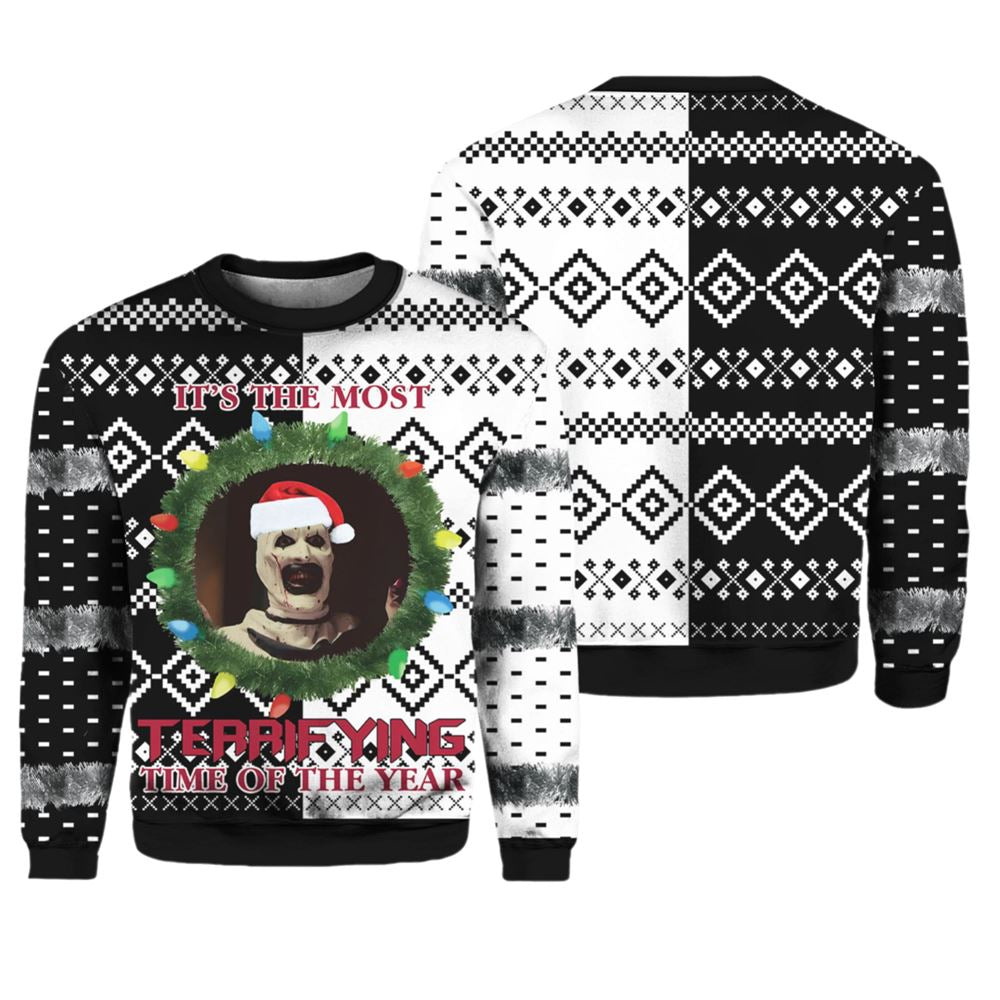 Terrifier It's The Most Terrifying Time Of The Year Ugly Christmas Sweater - Moonbestprint