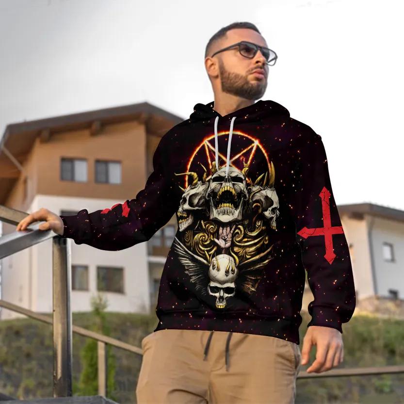 Terrifying Shield Skull 3D Hoodie Moonbestprint