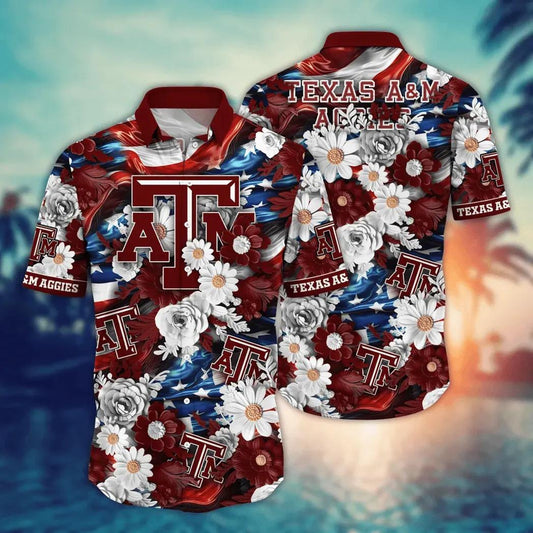 Texas A&M Aggies NCAA Aloha Hawaiian Shirt 1, NCAA Hawaiian Shirt Moonbestprint