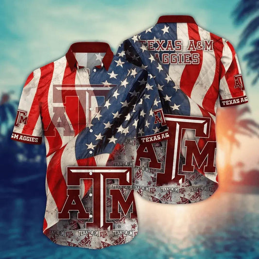 Texas A&M Aggies NCAA Flower Aloha Hawaiian Shirt 12, NCAA Hawaiian Shirt Moonbestprint
