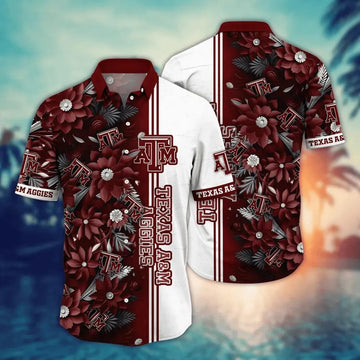 Texas A&M Aggies NCAA Flower Aloha Hawaiian Shirt 3, NCAA Hawaiian Shirt Moonbestprint