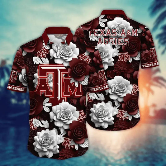 Texas A&M Aggies NCAA Flower Aloha Hawaiian Shirt 7, NCAA Hawaiian Shirt Moonbestprint