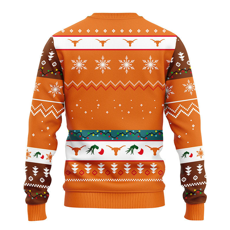 Texas Longhorns 12 Grinch Xmas Day Ugly Christmas Sweater Moonbestprint