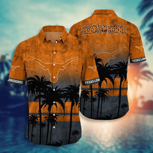 Texas Longhorns Aloha Hawaiian Shirt, NCAA Hawaiian Shirt Moonbestprint