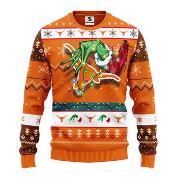 Texas Longhorns Grinch Ugly Christmas Sweater Moonbestprint