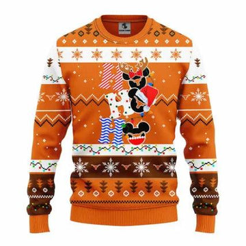 NCAA Texas Longhorns Hohoho Ugly Christmas Sweater, NCAA Christmas Sweater Moonbestprint