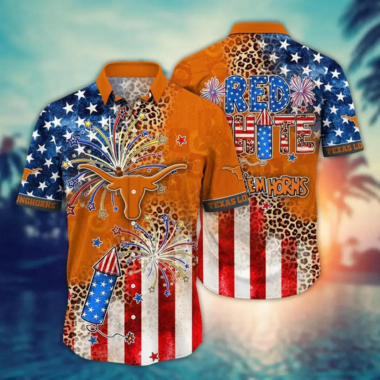 Texas Longhorns NCAA Aloha Hawaiian Shirt, NCAA Hawaiian Shirt Moonbestprint