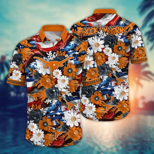Texas Longhorns NCAA Aloha Hawaiian Shirt 1, NCAA Hawaiian Shirt Moonbestprint