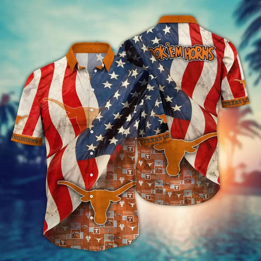 Texas Longhorns NCAA Flower Aloha Hawaiian Shirt 11, NCAA Hawaiian Shirt Moonbestprint