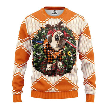 Texas Longhorns Pub Dog Ugly Christmas Sweater, NCAA Christmas Sweater Moonbestprint