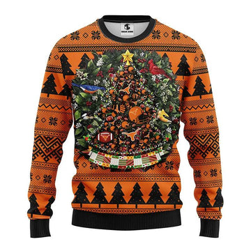 Texas Longhorns Tree Ball Ugly Christmas Sweater, NCAA Christmas Sweater Moonbestprint
