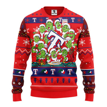 Texas Rangers 12 Grinch Xmas Day Ugly Christmas Sweater Moonbestprint