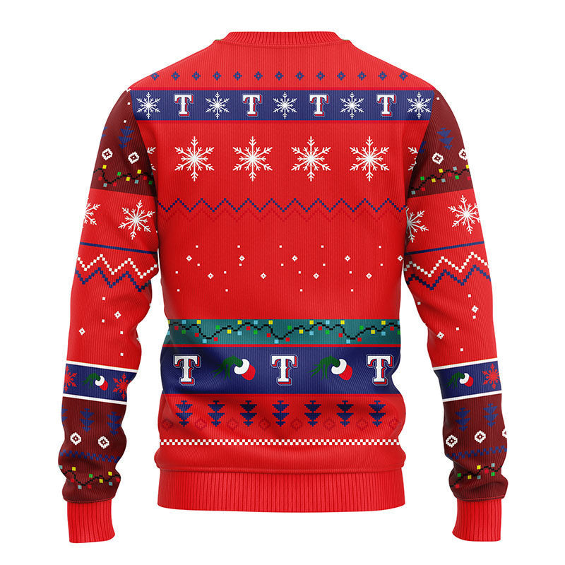 Texas Rangers 12 Grinch Xmas Day Ugly Christmas Sweater Moonbestprint